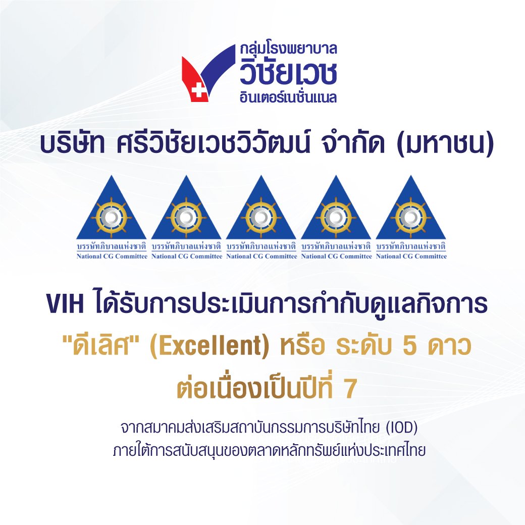 VIH คว้า 5 ดาว CGR 2024 ติดต่อกันเป็นปีที่ 7ตอกย้ำความเป็นเลิศด้านการ